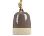 Ceramic 12x17cm Bell w/Rope - Dark Chocolate