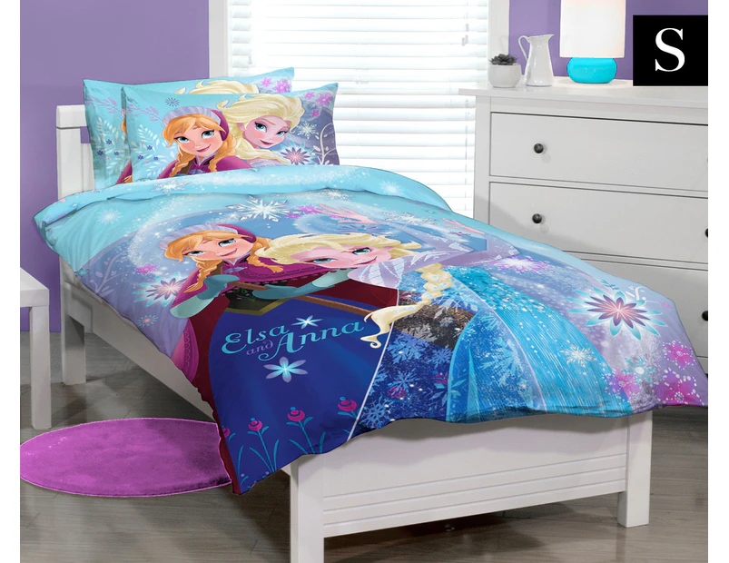 Frozen Feel The Cold Single Quilt Cover Set - Blue