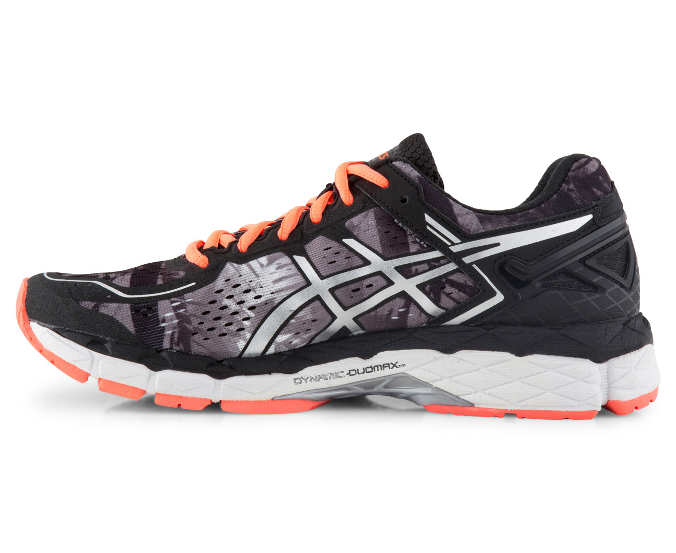 ASICS Women s GEL Kayano 22 Shoe Black Flash Coral White Catch