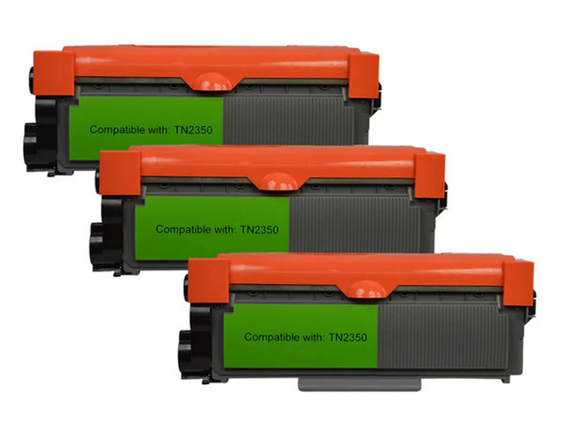 Compatible Pro Colour TN-2350 Toner Cartrdige For Brother Printers - Black 3-Pack