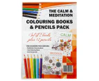 The Calm & Meditation Twin Colouring Books & Pencil Pack Set