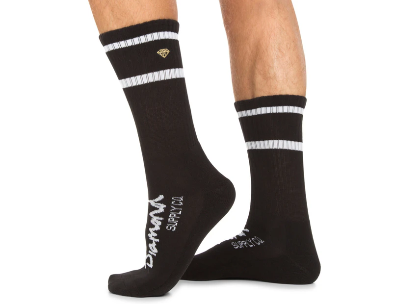 Diamond Supply Co. One Size High Stripe Socks - Grey