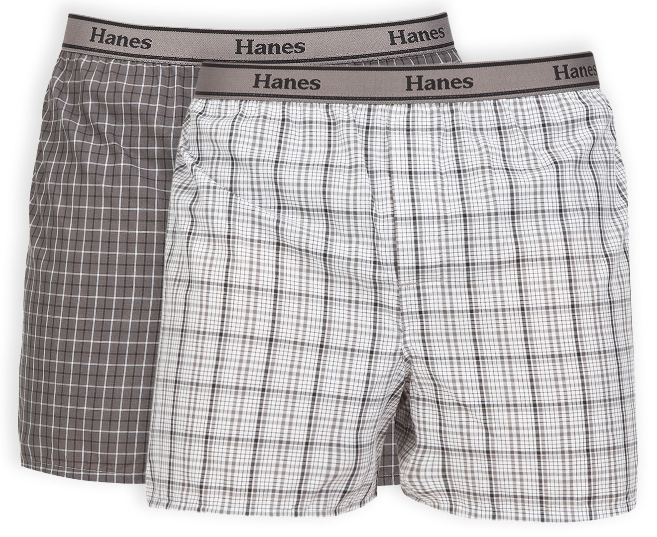 Hanes Men's Woven Boxers 2-Pack - Black/Grey | Catch.com.au