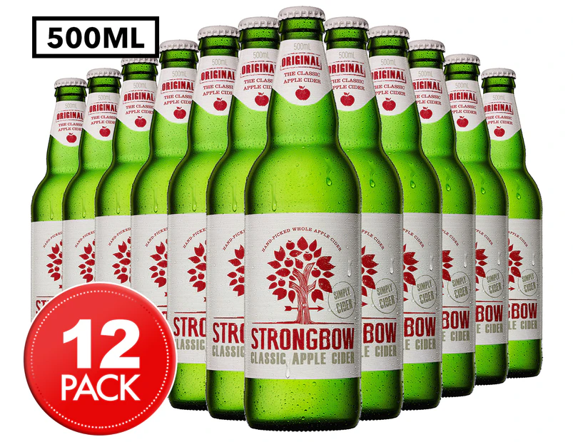 12 x Strongbow Classic Apple Cider 500mL