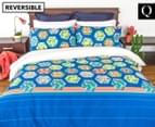 Apartmento Soda Reversible Queen Bed Quilt Cover Set - Blue 1