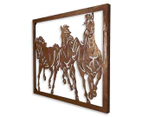 Cantering Horses 84x67cm Metal Laser-Cut Wall Art
