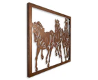Cantering Horses 84x67cm Metal Laser-Cut Wall Art