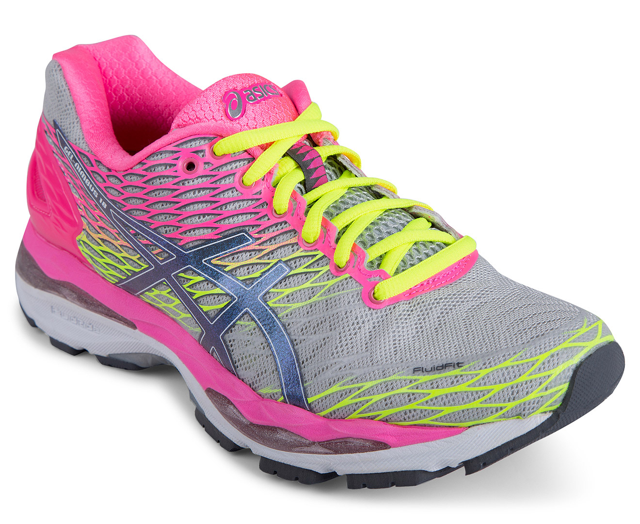 ASICS Women's GEL-Nimbus 18 Shoe - Silver/Titanium/Hot Pink | Catch.com.au