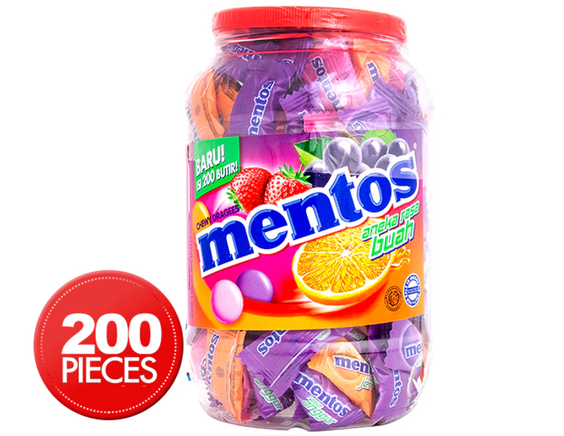 Jumbo Mentos Assorted Fruity Jar 540g