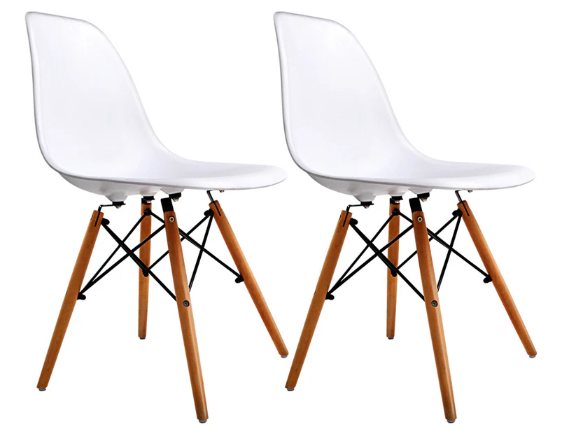 Set Of 2 Dining Chairs - White