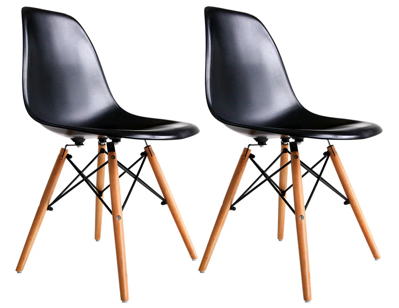 Set Of 2 Dining Chairs - Black