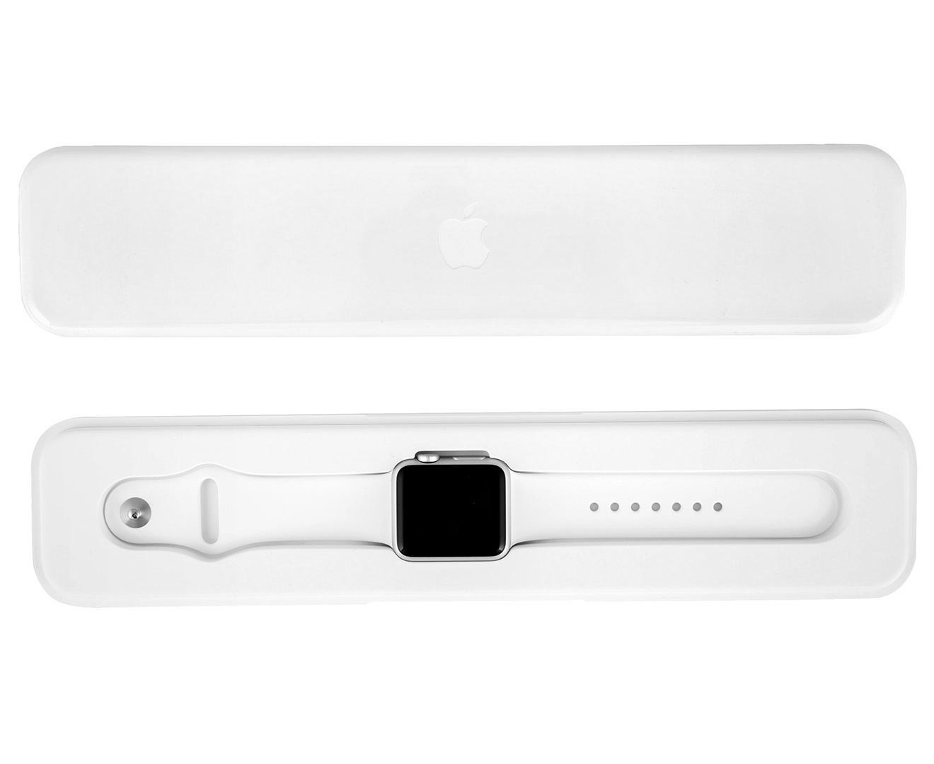 Apple Watch 38mm Aluminium Case w White Sport Band Catch .au