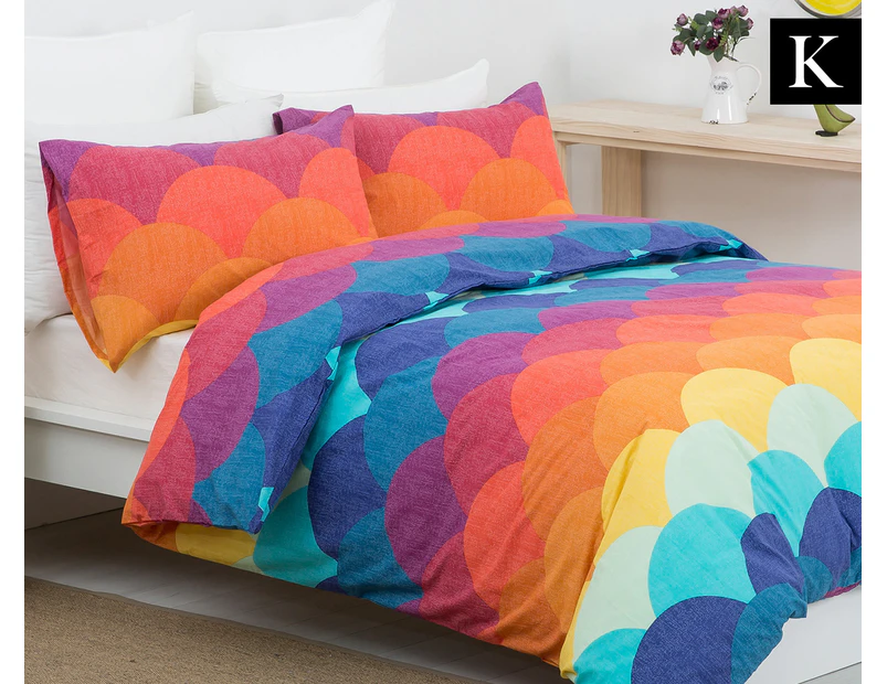 Belmondo Fish Scale King Bed Quilt Cover Set - Multi
