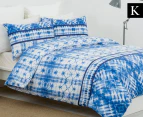 Belmondo Aruba King Bed Quilt Cover Set - Blue/White