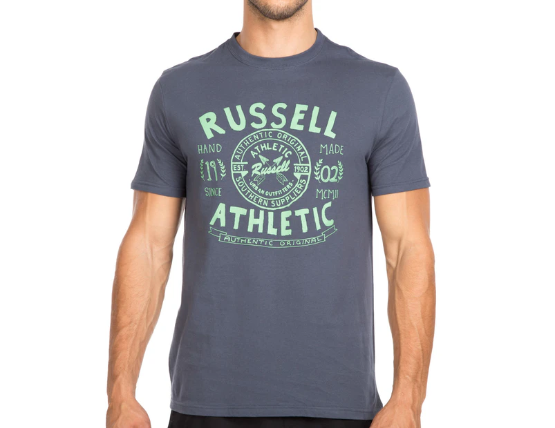 Russell Athletic Men's Hand Drawn Tee - Stormcloud
