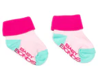 Bonds Baby Pattern Cuff Socks 2-Pack - Hyper Magenta