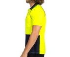Hard Yakka Men's Koolgear Hi-Visibility Short Sleeve Polo - Lemon/Navy