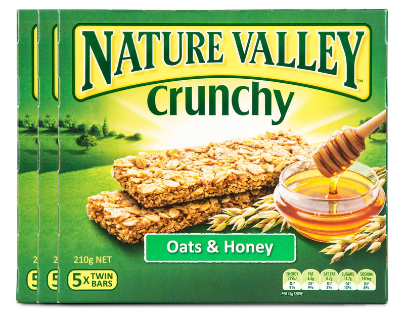 3 x Nature Valley Crunchy Oats & Honey 5pk