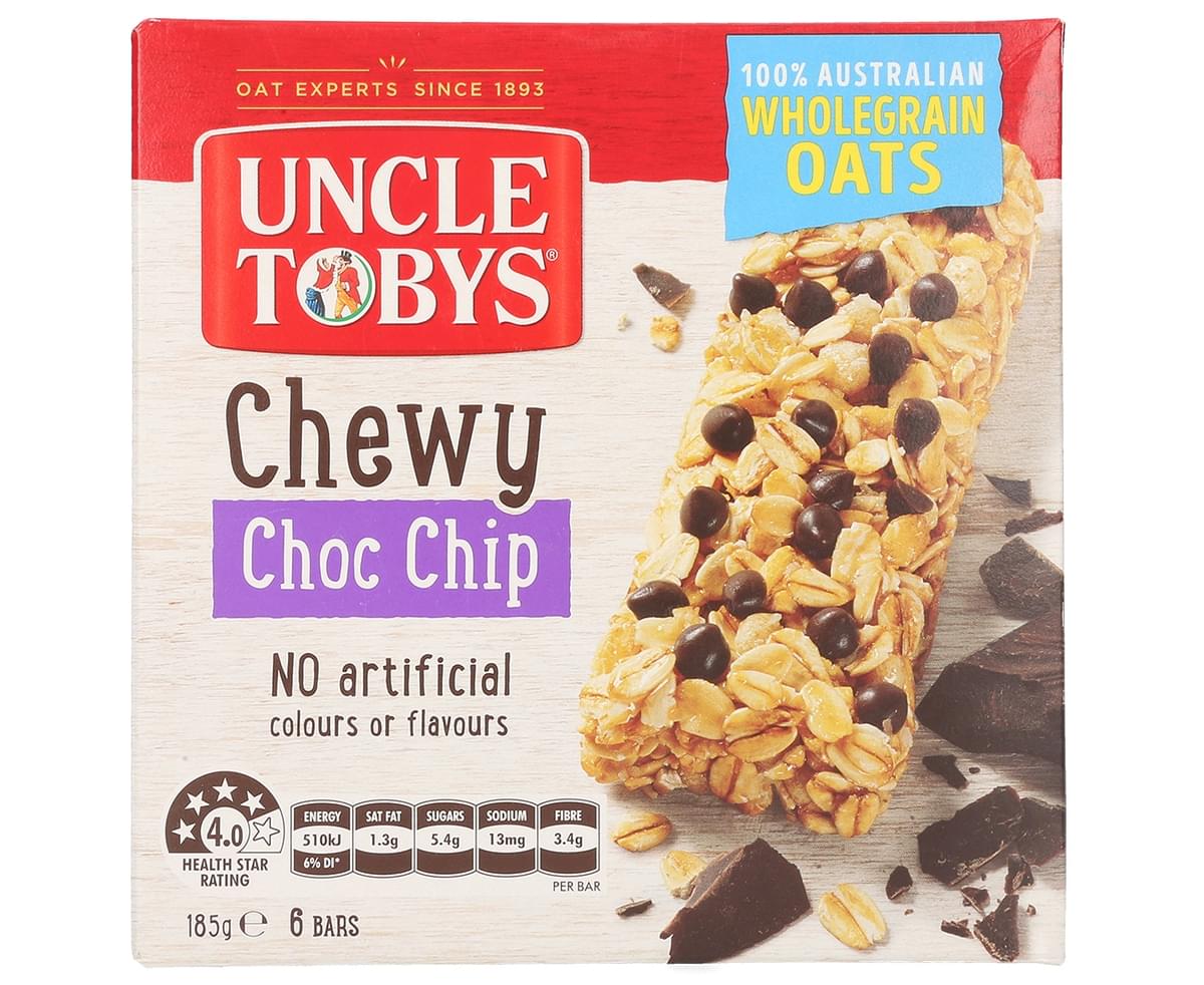 3 x Uncle Tobys Chewy Choc Chip Muesli Bar 6pk | Catch.com.au