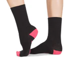 Bonds Women's Size 2-8 Logo Crew Socks 3-Pack - Black/Multi