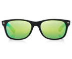 Ray-Ban New Wayfarer Flash RB2132-622/19 Sunglasses - Black/Green