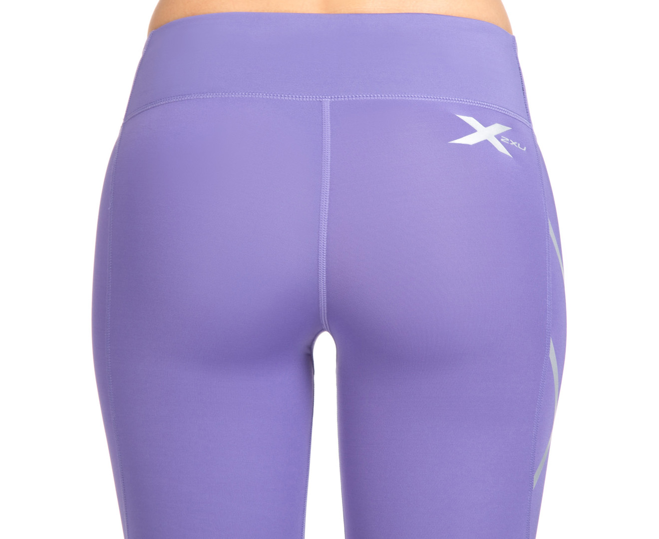 Women's 2XU Mid-Rise Compression Tight - Imperial Purple/Silver