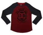 DC Boys' Chain Graphic LS Tee - Deep Red