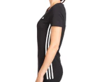Adidas Women's Essential Mid 3-Stripe Tee - Black/White
