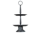 XL 2-Tiered Metal Stand - Black