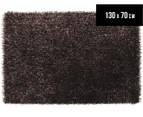 Metallic Chunky & Thin Pile 130x70cm Shag Rug - Brown