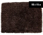 Plush Tufted Shag Rug 165 x 115cm - Dark Brown