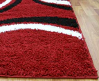 Contemporary Curved Lines 330x240 Rug - Red/Black