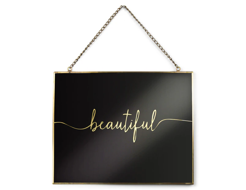 Luxe "Beautiful" Mirror - Gold