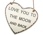 Willow & Silk Heart "Love You To The Moon & Back" Wall Hanging 22cm