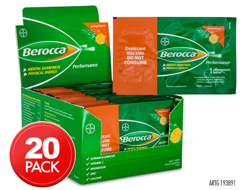 20 x Berocca Performance Single Sachet Orange