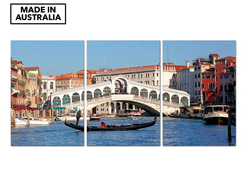 Bridge in Venice 45x30cm 3-Part Canvas Wall Art Set