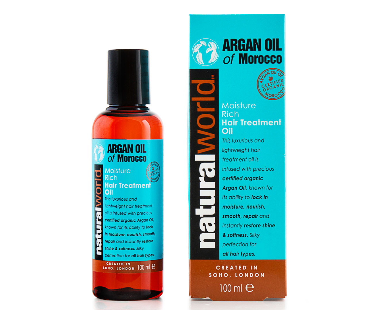 Natural World Moroccan Argan Oil Hair Treatment 100mL ...