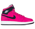Nike Grade-School Kids' Air Jordan 1 Retro High GS Shoe - Vivid Pink/Dark Obsidian/Wolf Grey/White