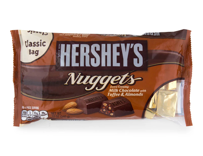 Hershey's Nuggets Milk Chocolate w/ Toffee & Almonds 340g