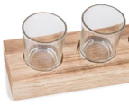 Ruby 4-Piece Votive Candle Holders with Tray 2-Pack - Clear