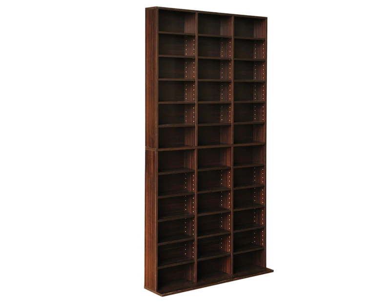 Adjustable CD/DVD/Book Storage Shelf - Brown