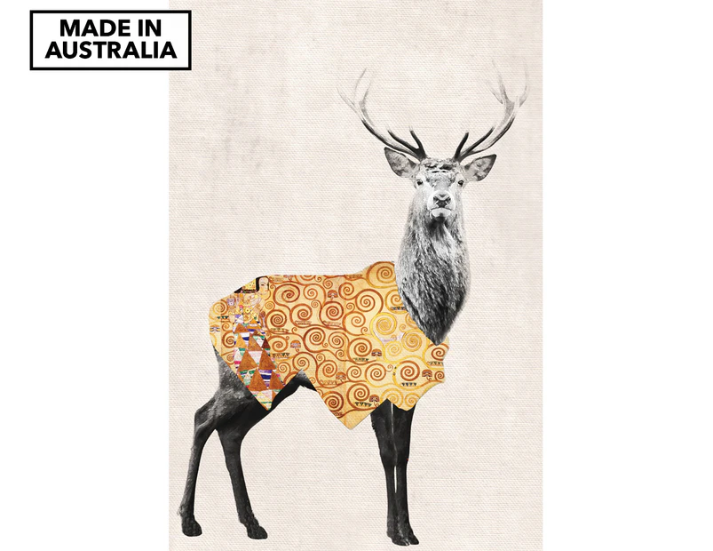 Golden Deer 90x59cm Canvas Wall Art