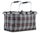 Easy Insulated Collapsible Shopping Carrier - Black Tartan