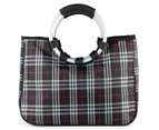 Easy Insulated Collapsible Shopping Tote - Black Tartan