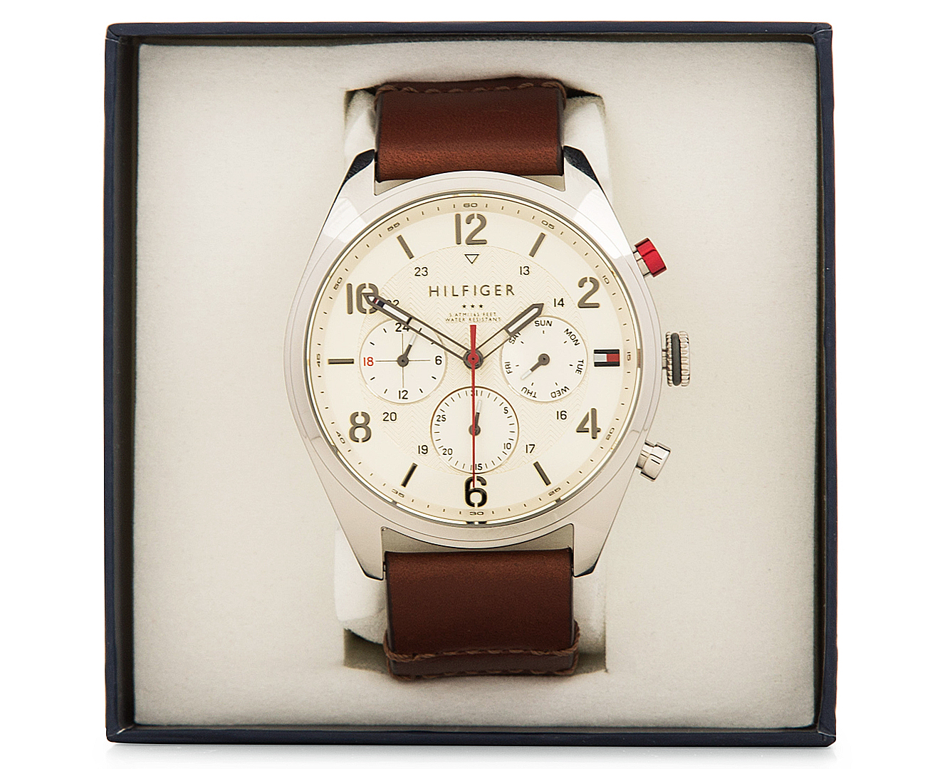 Tommy Hilfiger Men's 44mm Corbin Leather Watch - Brown/Cream |