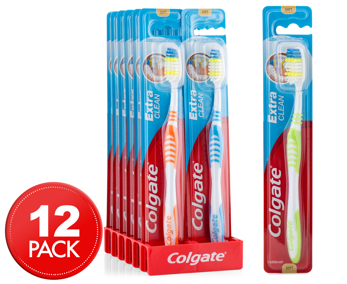 12 x Colgate Extra Clean Toothbrush - Soft | eBay