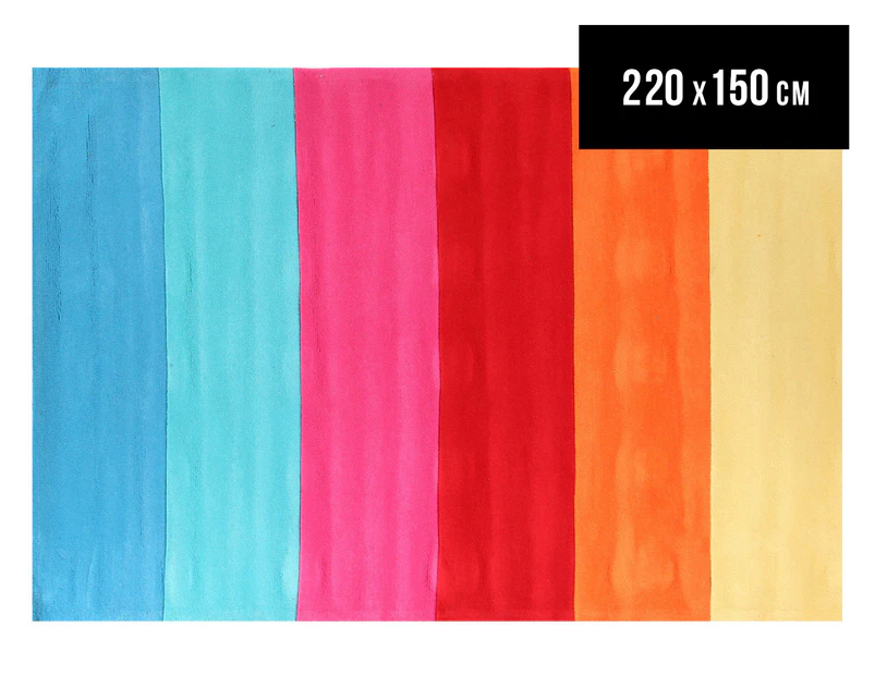 Creative Kids 220 x 150cm Rainbow Rug - Pink