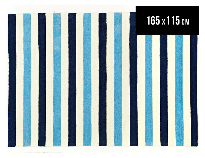 Creative Kids 165 x 115cm Stripe Rug - Blue