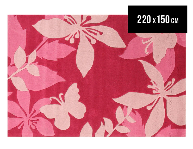 Creative Kids 220 x 150cm Flower Rug - Pink