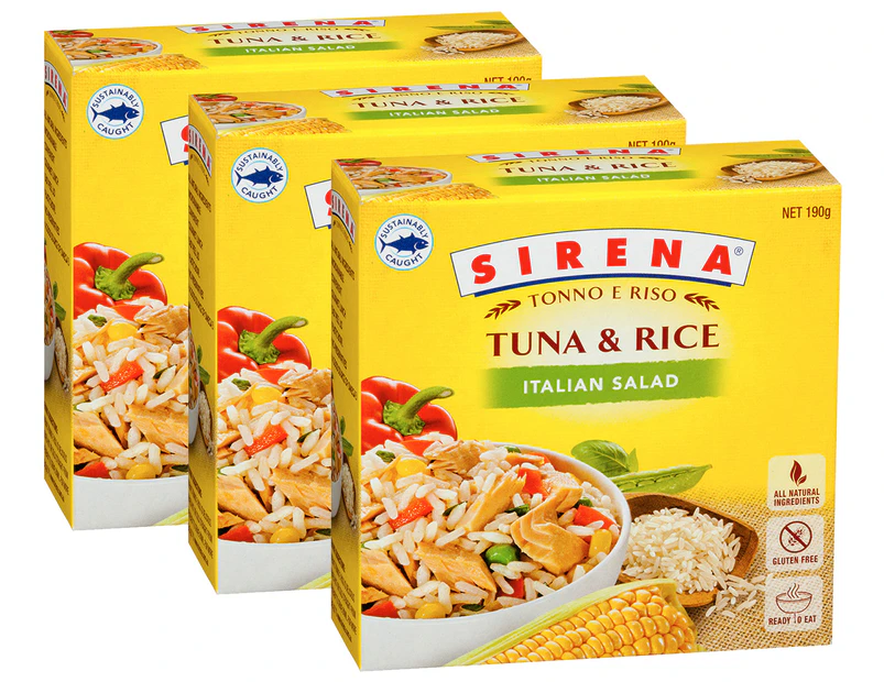 3 x Sirena Tuna & Rice Italian Salad 190g